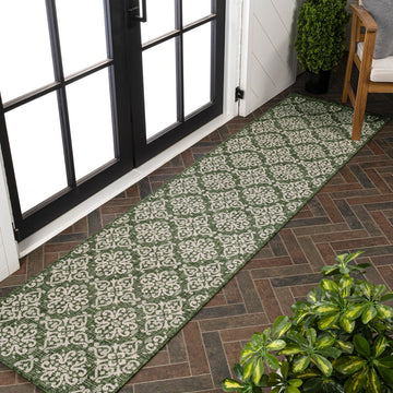 Amora Traditional Mediterranean Tile Design Indoor/Outdoor Area Rug